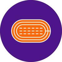 Running Track Line Filled Circle Icon vector