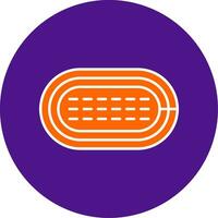 Running Track Line Filled Circle Icon vector