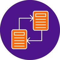 File Sharing Line Filled Circle Icon vector