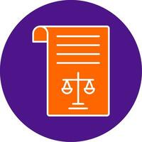 Legal Document Line Filled Circle Icon vector