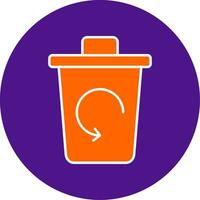 Trash Bin Line Filled Circle Icon vector