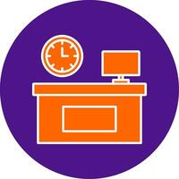 Workplace Line Filled Circle Icon vector