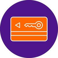 Key Card Line Filled Circle Icon vector