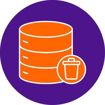 Eliminar datos línea lleno circulo icono vector