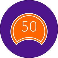 Speed Limit Line Filled Circle Icon vector