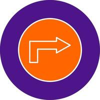 Right Way Line Filled Circle Icon vector