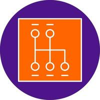 Shift Line Filled Circle Icon vector