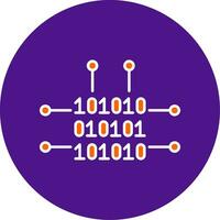 Binary Code Line Filled Circle Icon vector
