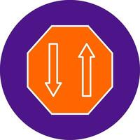 Two Way Line Filled Circle Icon vector