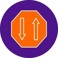 Two Way Line Filled Circle Icon vector