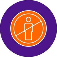 No Entry Line Filled Circle Icon vector