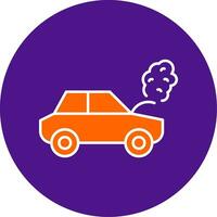 Broken Car Line Filled Circle Icon vector