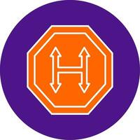 Junction Line Filled Circle Icon vector