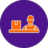 Assembling Line Filled Circle Icon vector