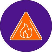 Hazards Line Filled Circle Icon vector