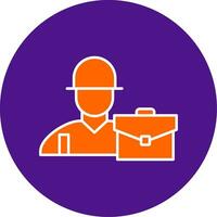 Worker Line Filled Circle Icon vector