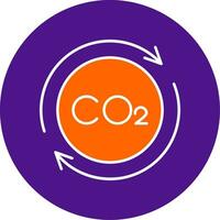 Carbon Cycle Line Filled Circle Icon vector