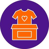 Clothes Donation Line Filled Circle Icon vector