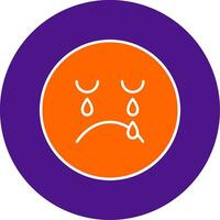 Crying Line Filled Circle Icon vector