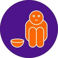 Hunger Line Filled Circle Icon vector