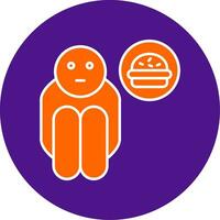 Beggar Line Filled Circle Icon vector