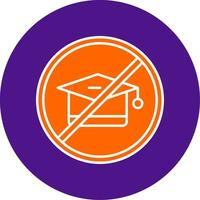 No Education Line Filled Circle Icon vector