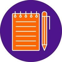 Notebook Line Filled Circle Icon vector