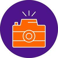 Photo Camera Line Filled Circle Icon vector