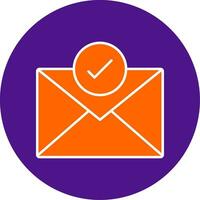 Mail Line Filled Circle Icon vector