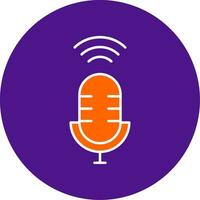 Voice Assistant Line Filled Circle Icon vector
