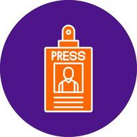 Press Pass Line Filled Circle Icon vector
