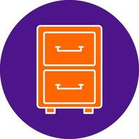 Filling Cabinet Line Filled Circle Icon vector