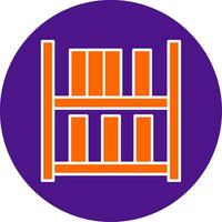 Bookshelf Line Filled Circle Icon vector