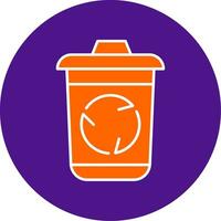 Recycle Bin Line Filled Circle Icon vector