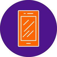 Mobile Phone Line Filled Circle Icon vector