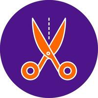 Scissors Line Filled Circle Icon vector
