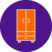 Cupboard Line Filled Circle Icon vector