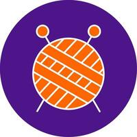 Knitting Line Filled Circle Icon vector