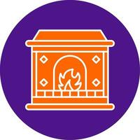 Fireplace Line Filled Circle Icon vector