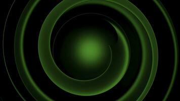 Abstract green spherical objects with ripples around. Design. Swirling colorful background with hypnotic effect. photo