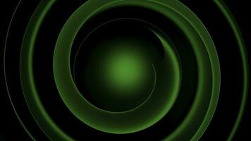 Abstract green spherical objects with ripples around. Design. Swirling colorful background with hypnotic effect. photo