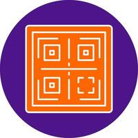 QR Line Filled Circle Icon vector