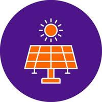 Solar Energy Line Filled Circle Icon vector