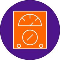 Voltmeter Line Filled Circle Icon vector