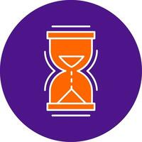 Hour Glass Line Filled Circle Icon vector