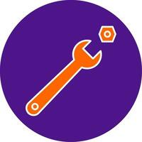 Wrench Line Filled Circle Icon vector