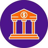 Bank Line Filled Circle Icon vector