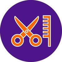 Hair Cut Line Filled Circle Icon vector