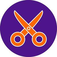 Scissors Line Filled Circle Icon vector