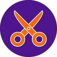 Scissors Line Filled Circle Icon vector